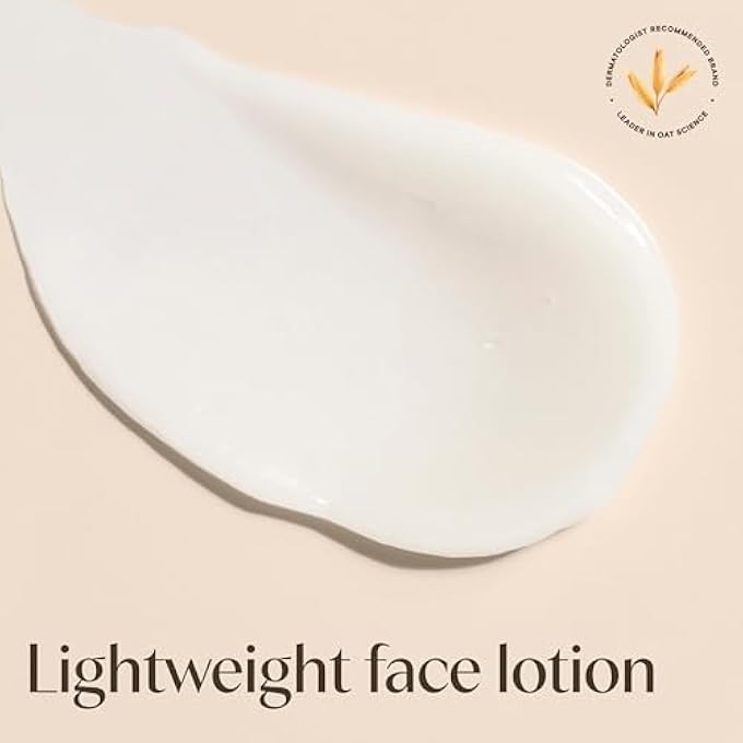 Aveeno DAILY MOISTURIZING FACE LOTION WITH SOOTHING PREBIOTIC OAT, GENTLE LOTION NOURISHES NORMAL TO DRY SKIN WITH MOISTURE, FACIAL LOTION FOR SENSITIVE SKIN, FRAGRANCE-FREE, 12 FL. OZ - Image 3